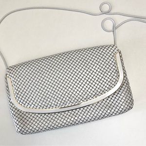Vintage sequin purse. White mesh evening bag